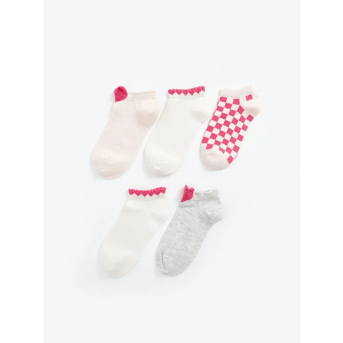 LCW Kids Pembe Kız Çocuk Patik Çorap 5li