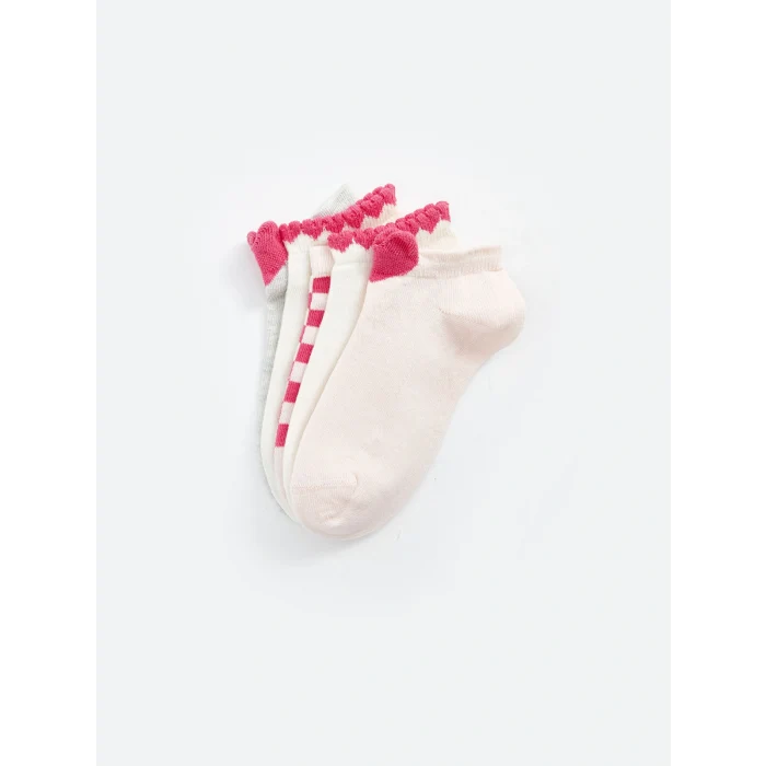 LCW Kids Pembe Kız Çocuk Patik Çorap 5li