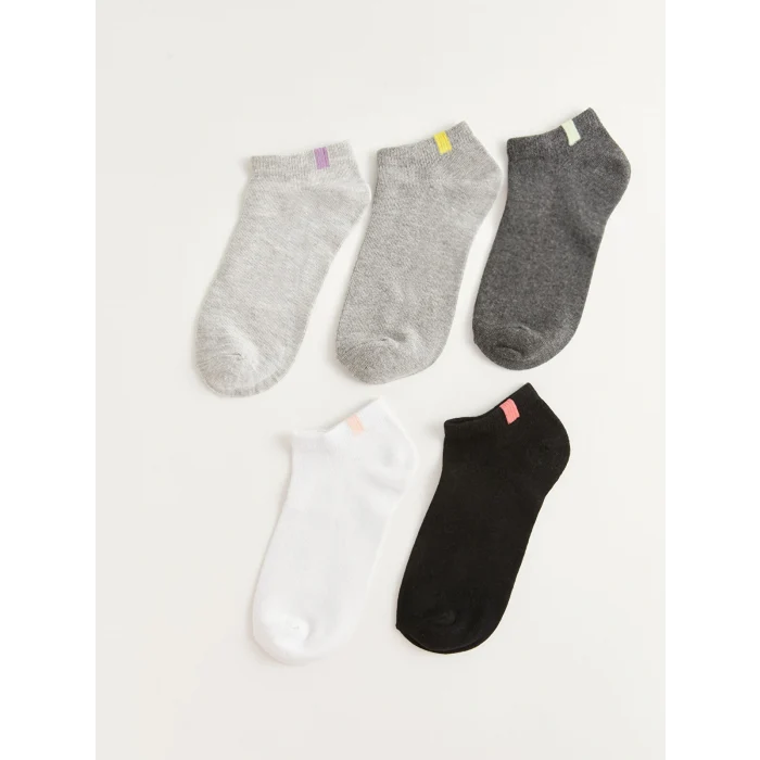 LCW DREAM Gri Kadın Düz Patik Çorap 5li