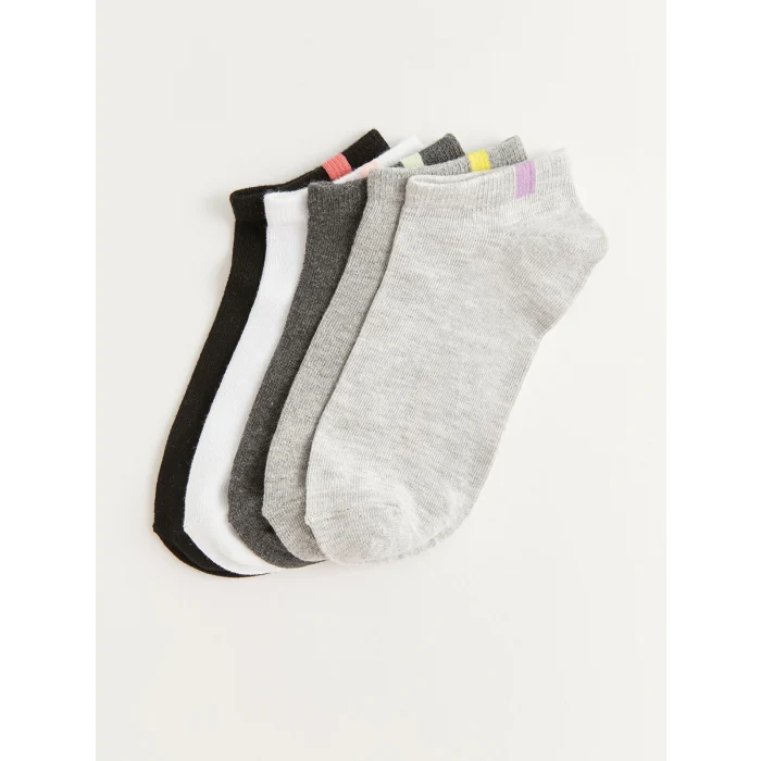 LCW DREAM Gri Kadın Düz Patik Çorap 5li