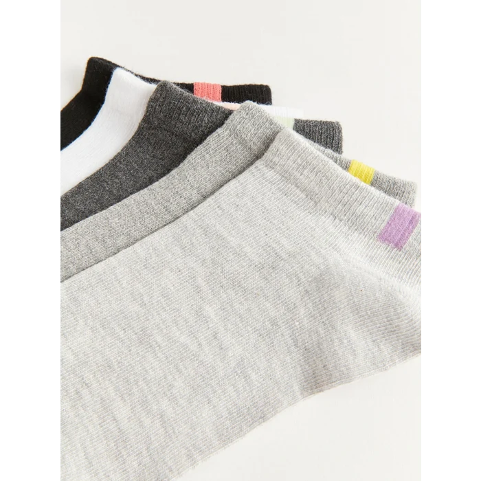 LCW DREAM Gri Kadın Düz Patik Çorap 5li