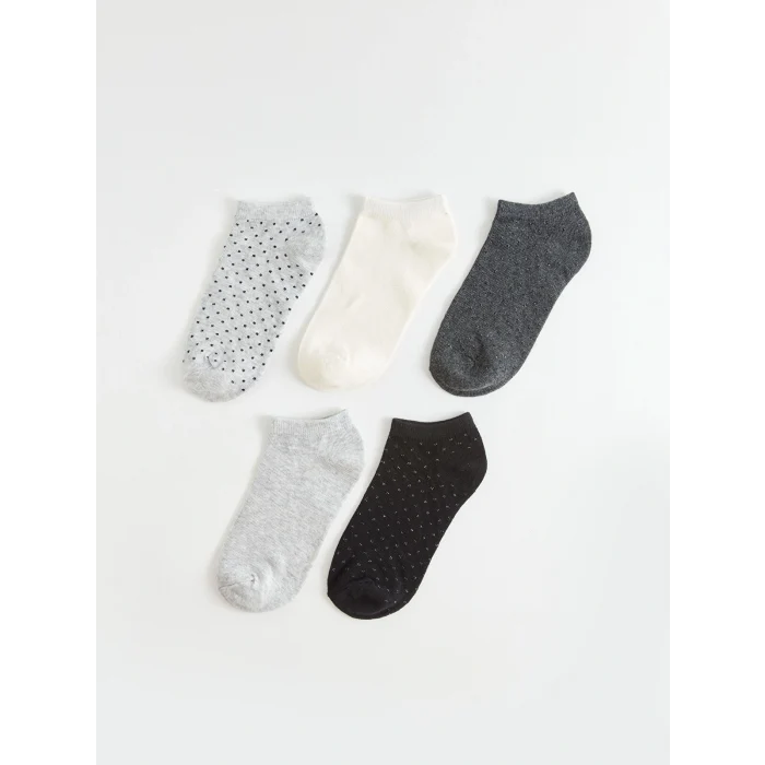 LCW DREAM Gri Desenli Kadın Patik Çorap 5li