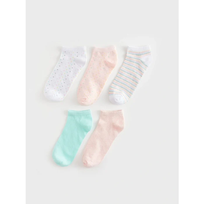 LCW DREAM Beyaz Desenli Kadın Patik Çorap 5li