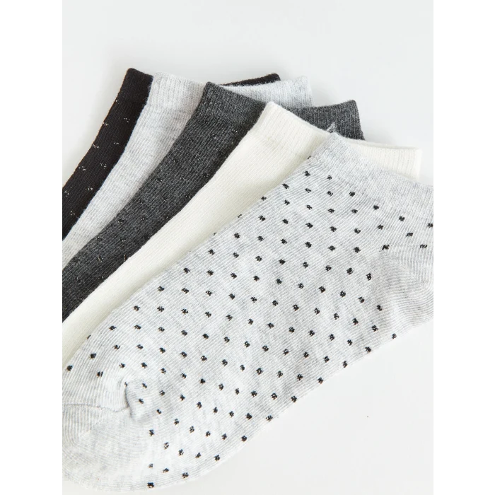 LCW DREAM Gri Desenli Kadın Patik Çorap 5li