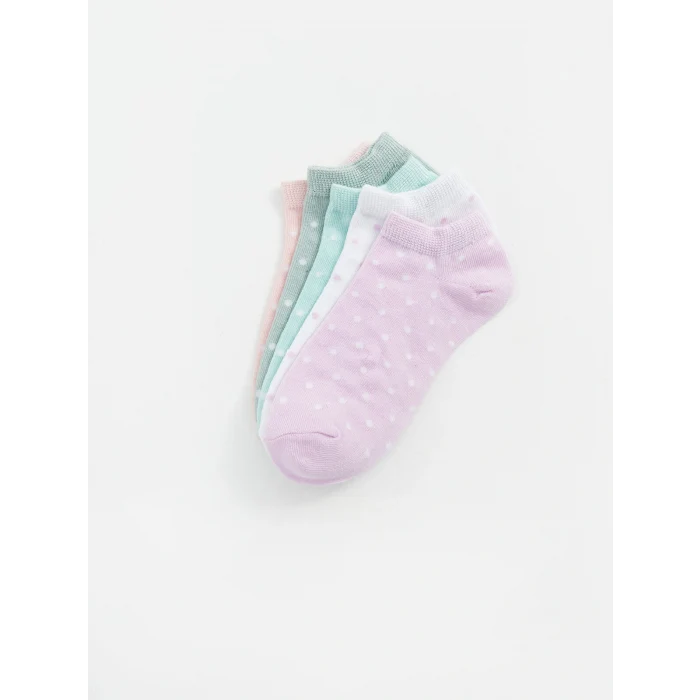 LCW Kids Lila Puantiyeli Kız Çocuk Patik Çorap 5li