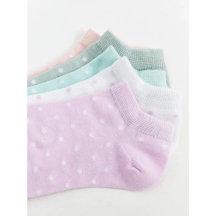 LCW Kids Lila Puantiyeli Kız Çocuk Patik Çorap 5li