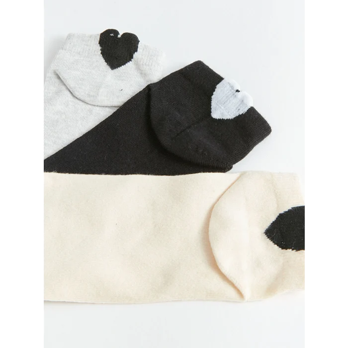 LCW DREAM Ekru Desenli Kadın Patik Çorap 5li