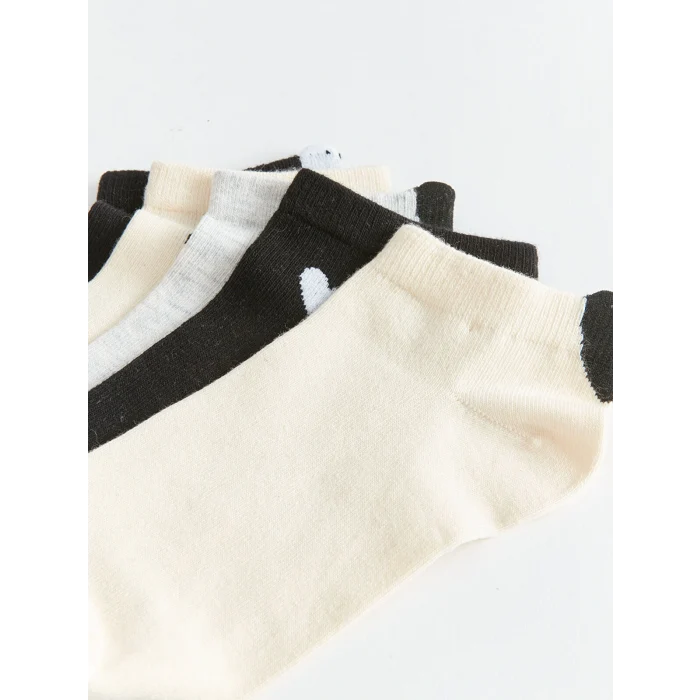 LCW DREAM Ekru Desenli Kadın Patik Çorap 5li