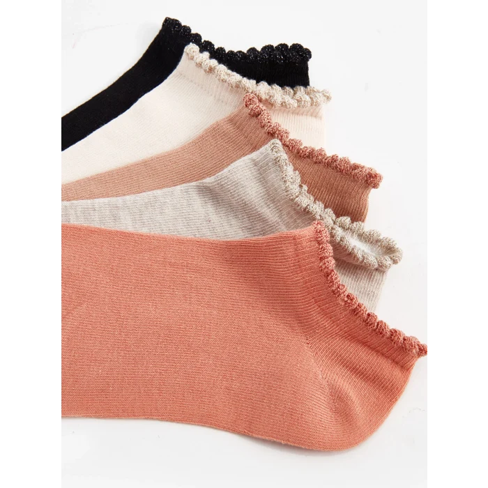 LCW DREAM Mercan Kadın Düz Patik Çorap 5li