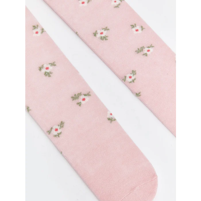 LCW baby Pembe Baskılı Kız Bebek Külotlu Çorap 2li