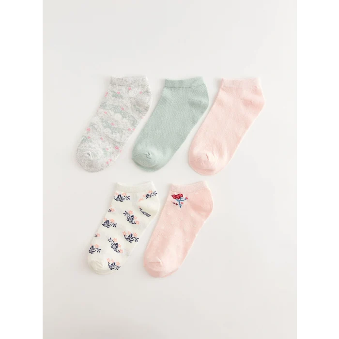 LCW DREAM Pembe Desenli Kadın Patik Çorap 5li