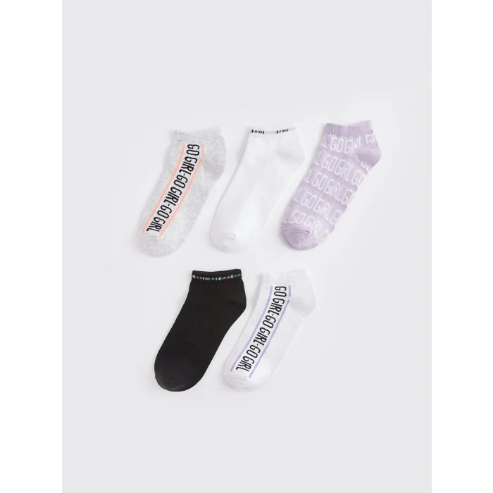 LCW DREAM Ekru Baskılı Kadın Patik Çorap 5li
