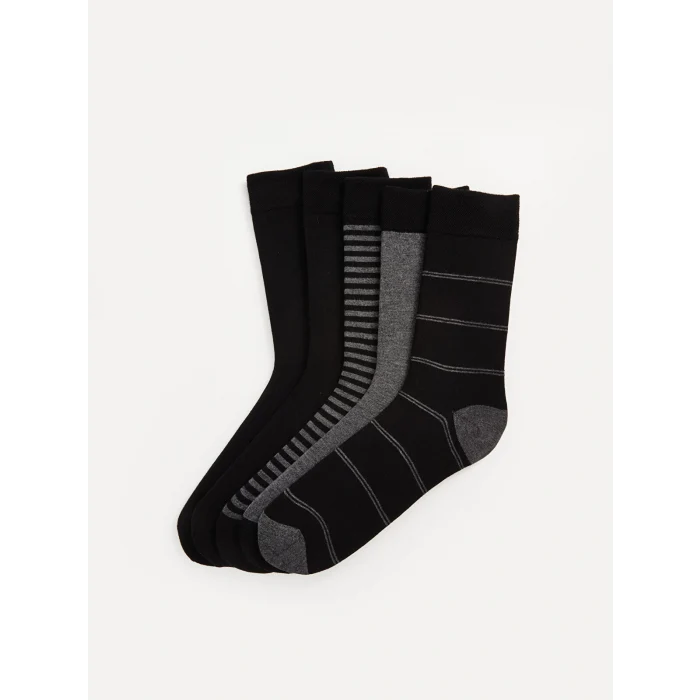 LCW ACCESSORIES Karişik Çizgili Bambu Erkek Soket Çorap 5li