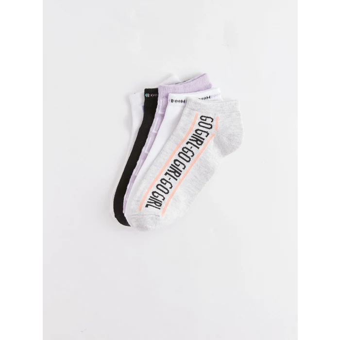 LCW DREAM Ekru Baskılı Kadın Patik Çorap 5li