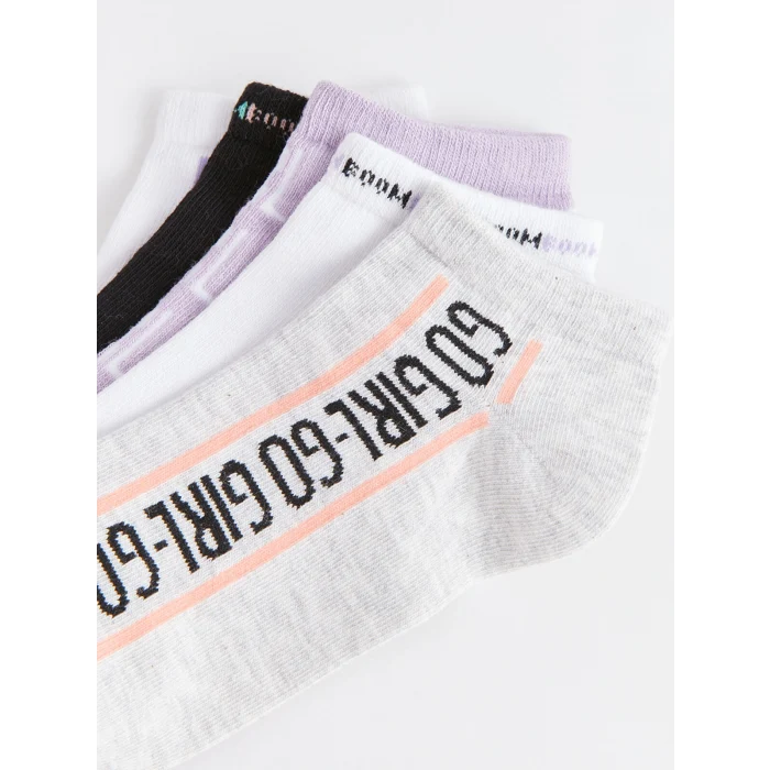 LCW DREAM Ekru Baskılı Kadın Patik Çorap 5li