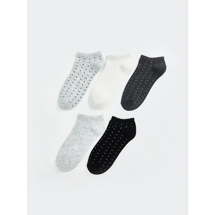 LCW DREAM Gri Desenli Kadın Patik Çorap 5li
