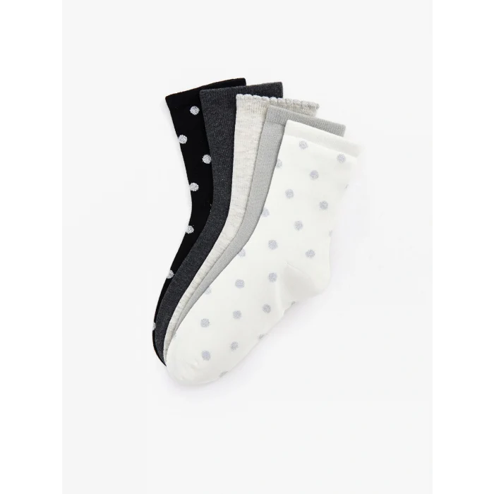 LCW DREAM Ekru Puantiyeli Kadın Soket Çorap 5li