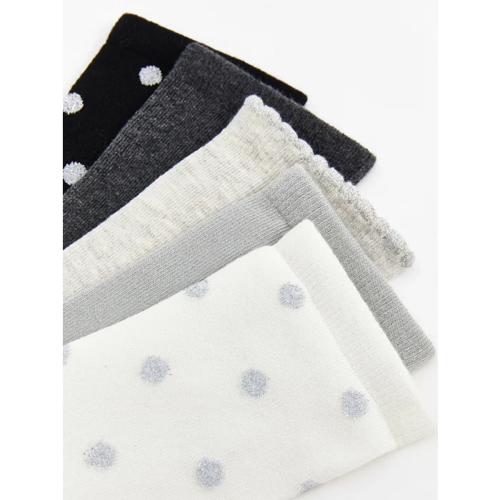 LCW DREAM Ekru Puantiyeli Kadın Soket Çorap 5li