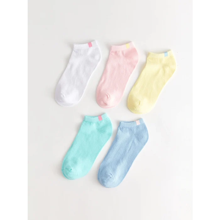 LCW DREAM Beyaz Kadın Düz Patik Çorap 5li