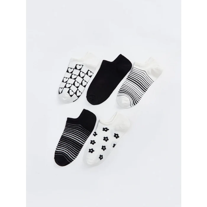 LCW DREAM Beyaz Desenli Kadın Patik Çorap 5li