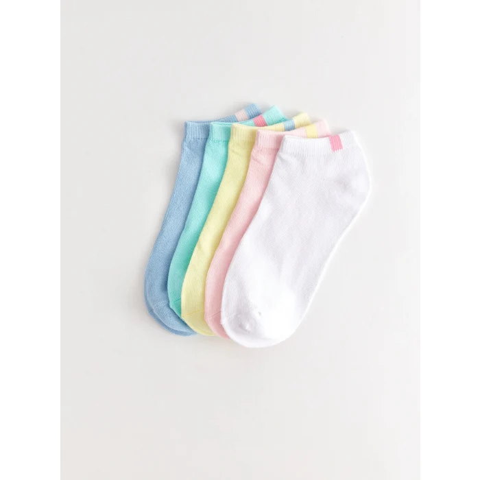 LCW DREAM Beyaz Kadın Düz Patik Çorap 5li