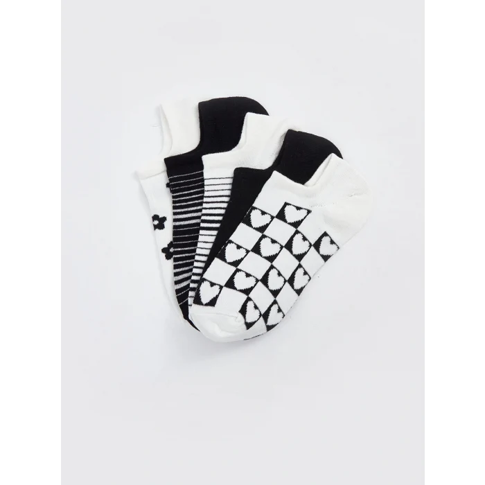 LCW DREAM Beyaz Desenli Kadın Patik Çorap 5li