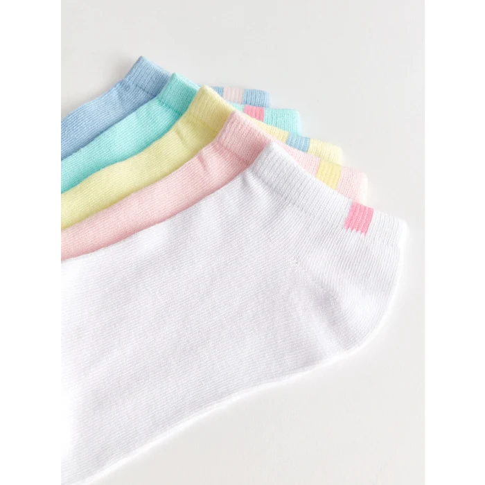 LCW DREAM Beyaz Kadın Düz Patik Çorap 5li