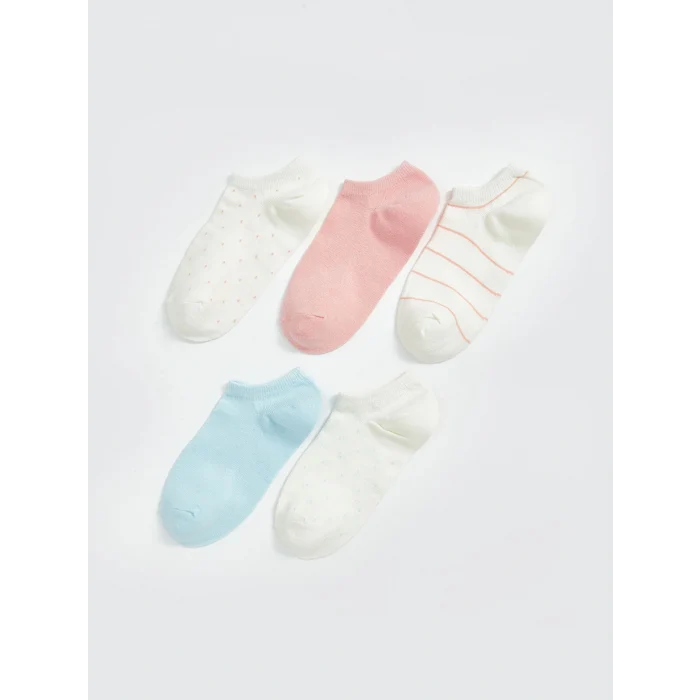 LCW DREAM Ekru Desenli Kadın Sneaker Çorap 5li