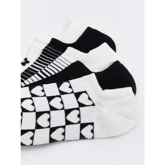 LCW DREAM Beyaz Desenli Kadın Patik Çorap 5li