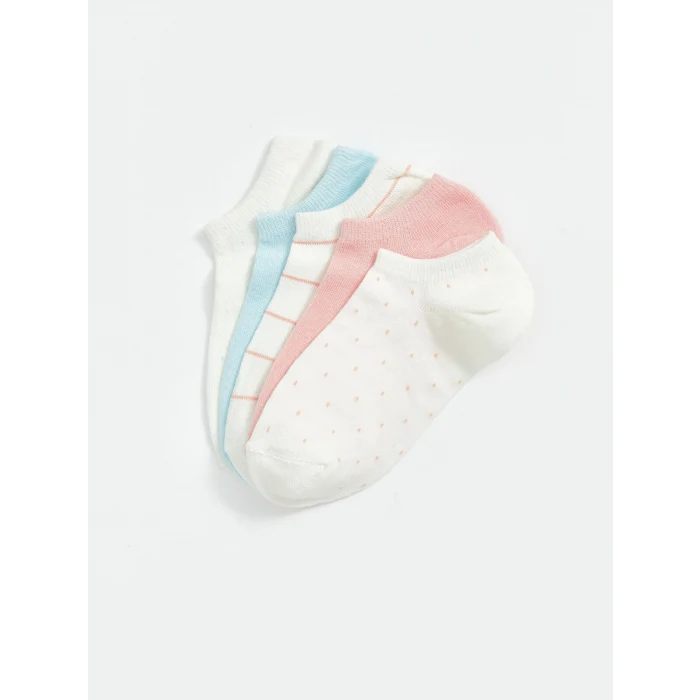 LCW DREAM Ekru Desenli Kadın Sneaker Çorap 5li