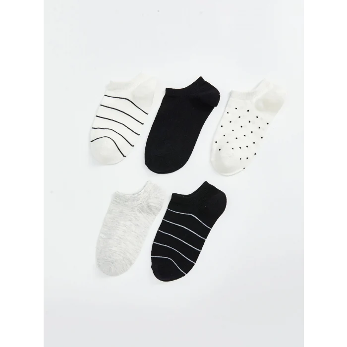 LCW DREAM Ekru Desenli Kadın Sneaker Çorap 5li