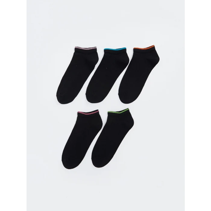 LCW DREAM Siyah Kadın Düz Patik Çorap 5li