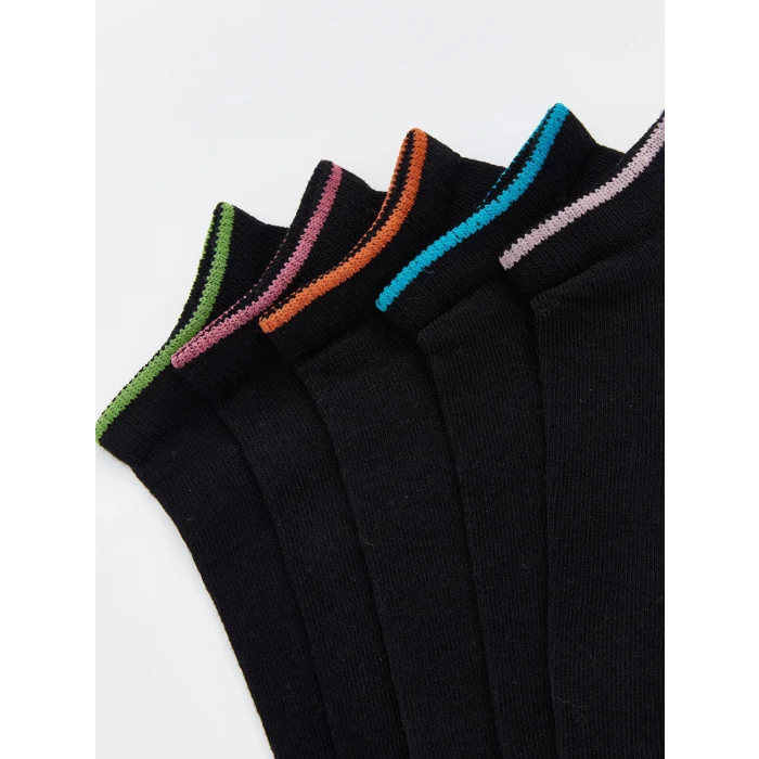 LCW DREAM Siyah Kadın Düz Patik Çorap 5li