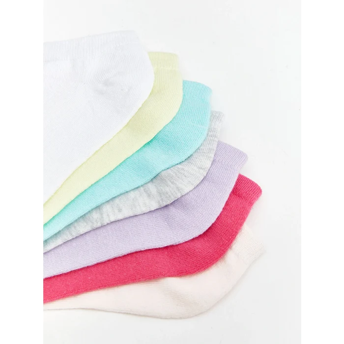 LCW Kids Pembe Basic Kız Çocuk Patik Çorap 7li