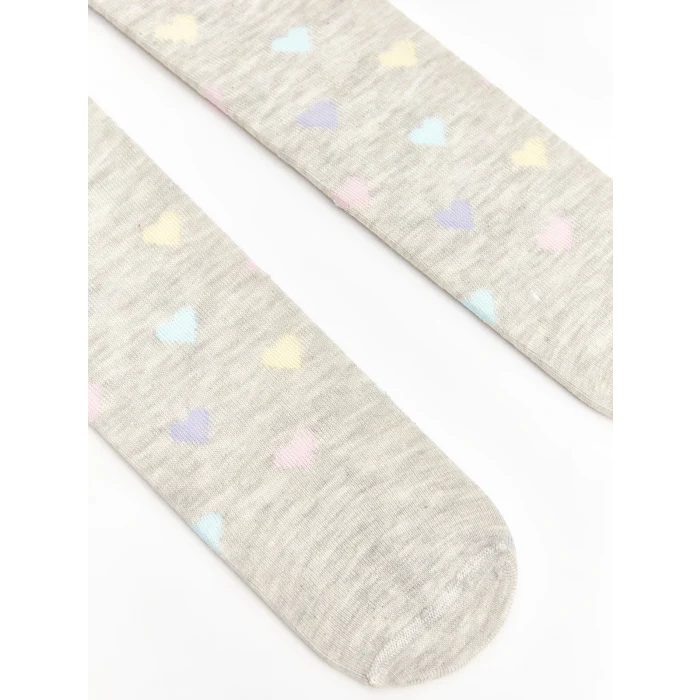 LCW baby Ekru Desenli Kız Bebek Külotlu Çorap 2li