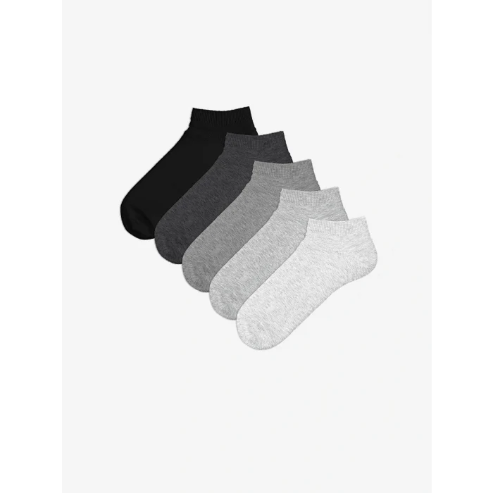 LCW DREAM Gri Kadın Düz Patik Çorap 5li