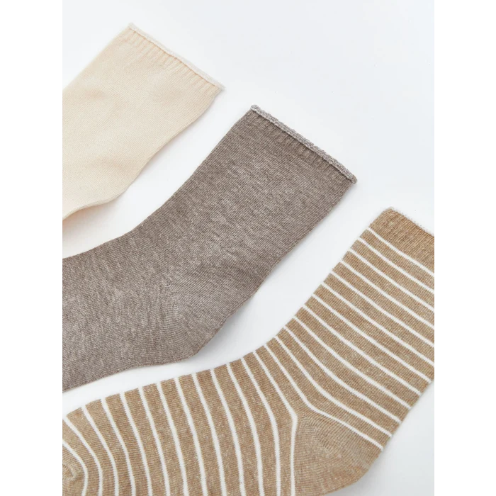 LCW DREAM Bej Desenli Kadın Soket Çorap 5li