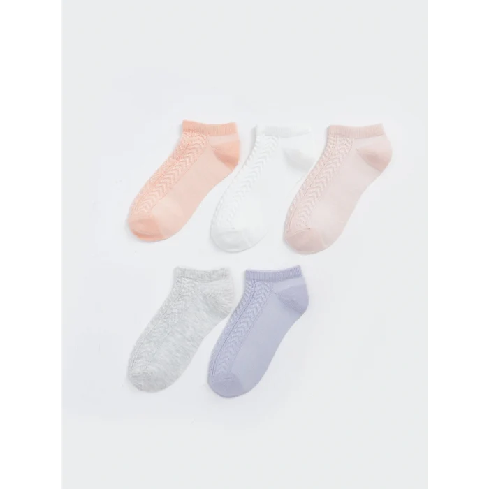LCW DREAM Pembe Kendinden Desenli Kadın Patik Çorap 5li