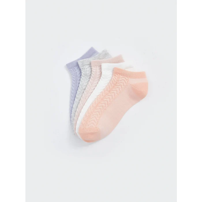 LCW DREAM Pembe Kendinden Desenli Kadın Patik Çorap 5li