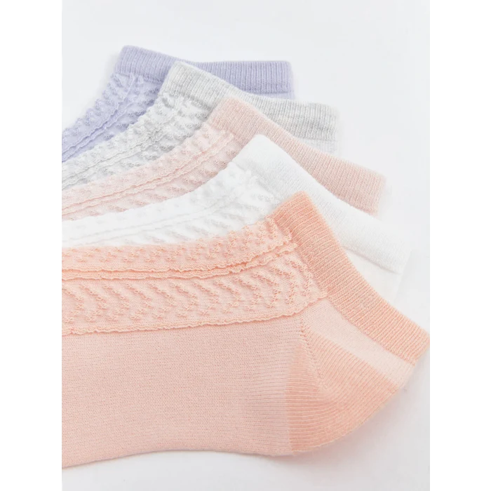 LCW DREAM Pembe Kendinden Desenli Kadın Patik Çorap 5li