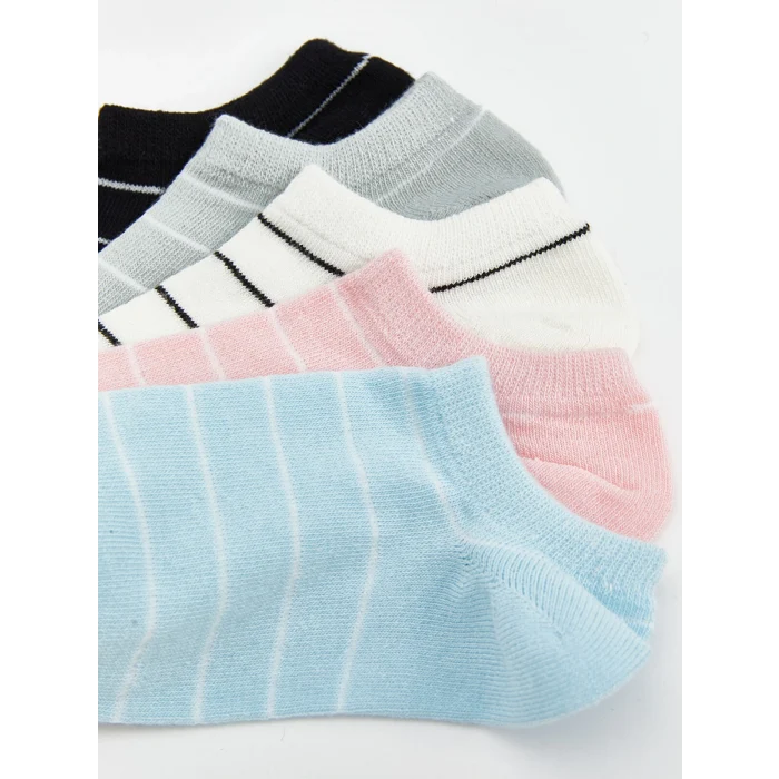 LCW DREAM Mavi Çizgili Kadın Sneaker Çorap 5li