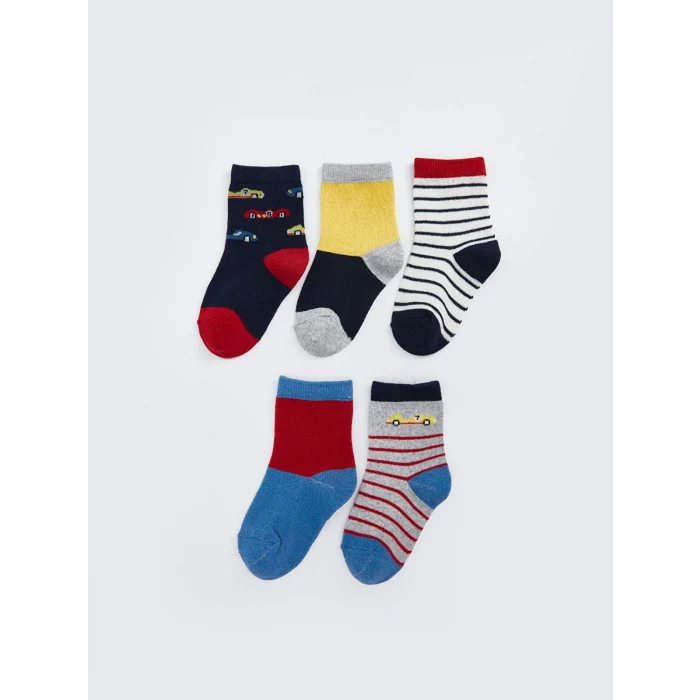 LCW Kids Karişik Desenli Erkek Çocuk Soket Çorap 5li