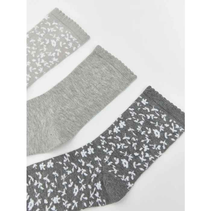 LCW DREAM Gri Desenli Kadın Soket Çorap 5li