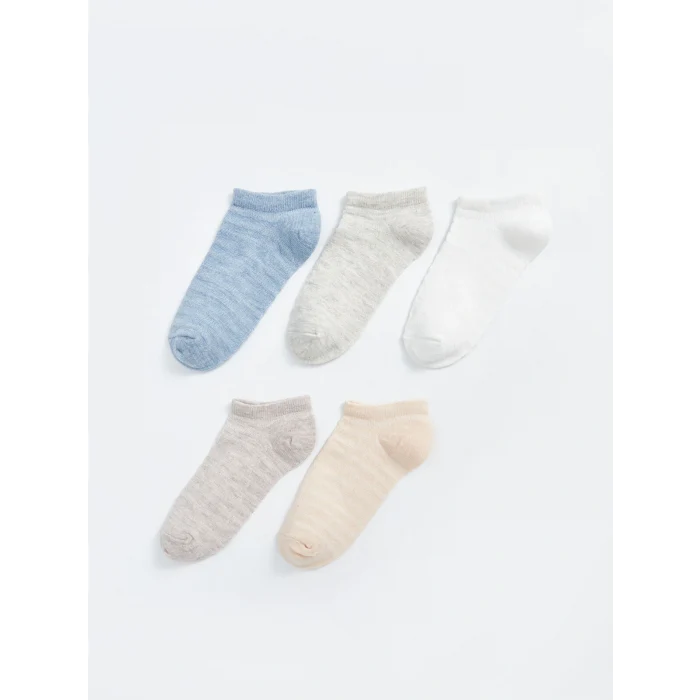 LCW DREAM Mavi Kadın Düz Patik Çorap 5li