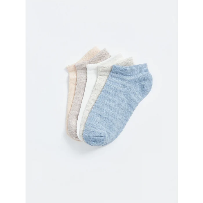 LCW DREAM Mavi Kadın Düz Patik Çorap 5li