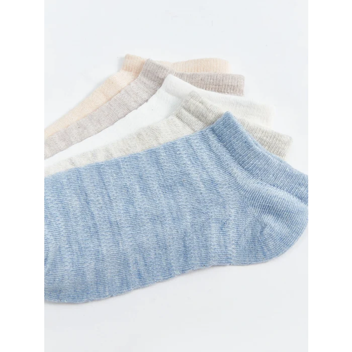 LCW DREAM Mavi Kadın Düz Patik Çorap 5li