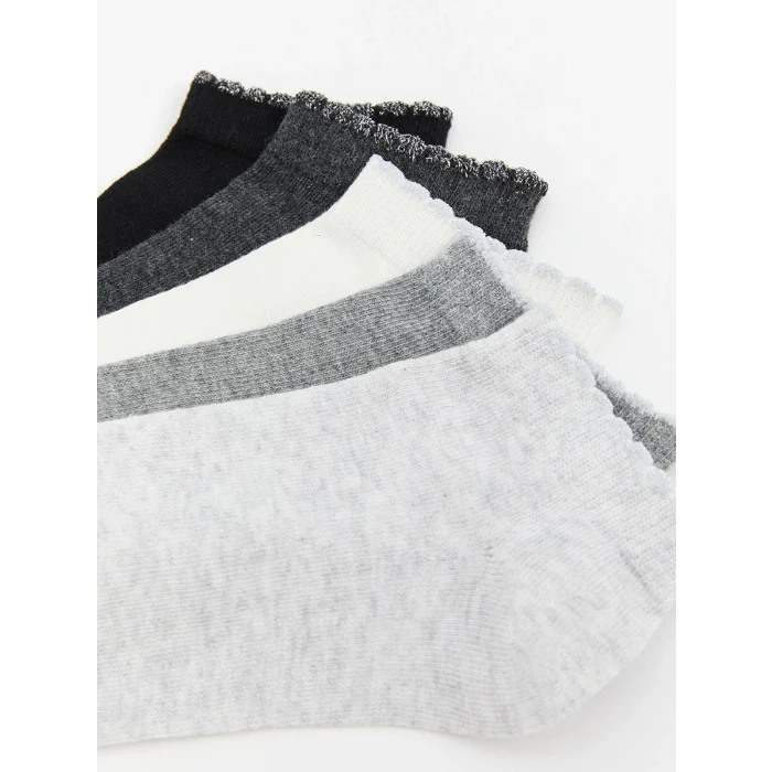 LCW DREAM Gri Kadın Düz Patik Çorap 5li