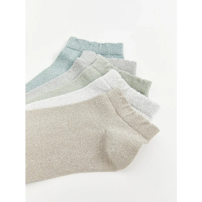 LCW DREAM Gri Kadın Düz Patik Çorap 5li