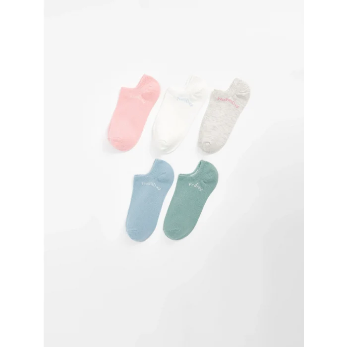 LCW DREAM Pembe Baskılı Kadın Patik Çorap 5li