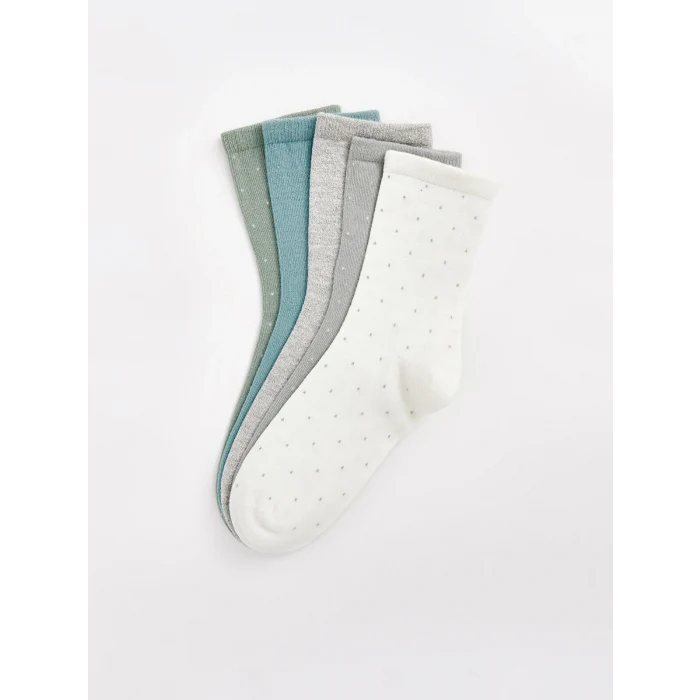 LCW DREAM Ekru Desenli Kadın Soket Çorap 5li